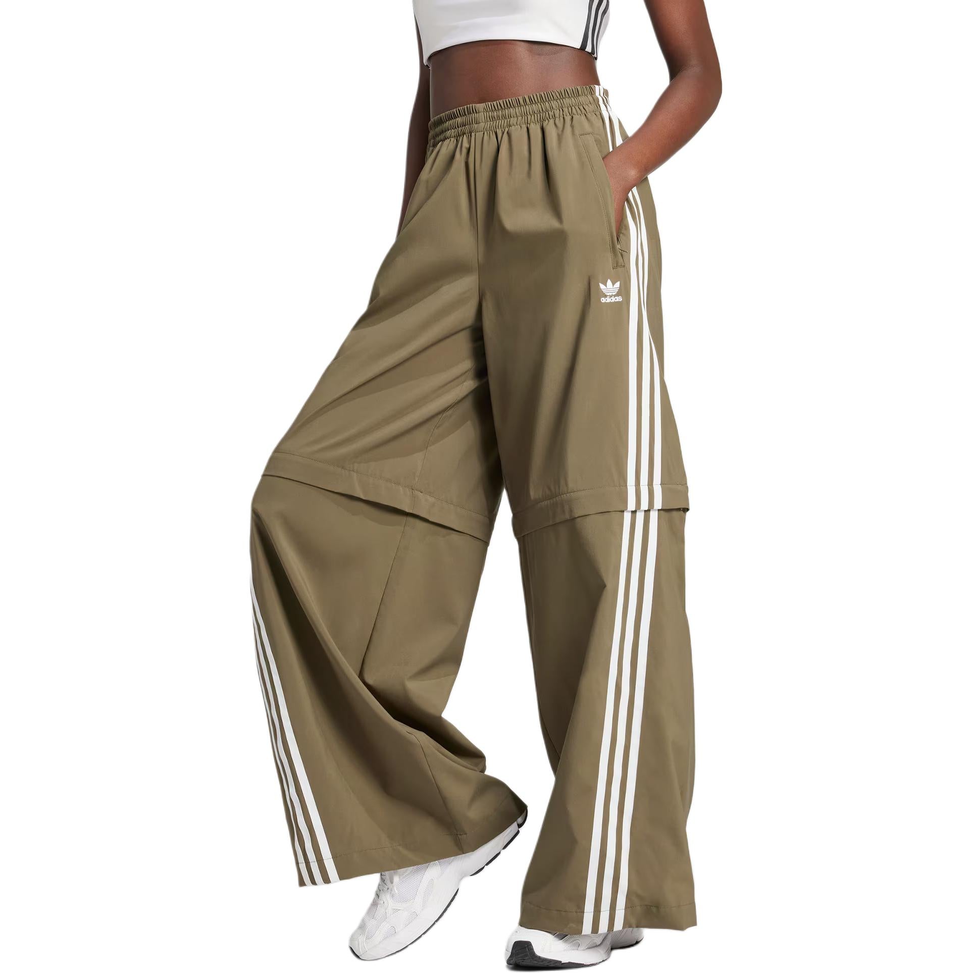 (WMNS) adidas Adilenium Season 2 Oversized Zip-Off Track Pants 'Olive Strata' JM9255