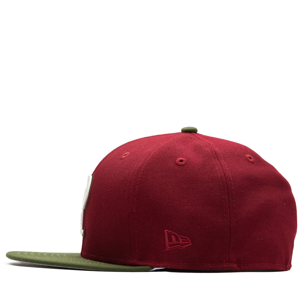 Politics x New Era 59FIFTY Fitted Hat - Ruby/Olive