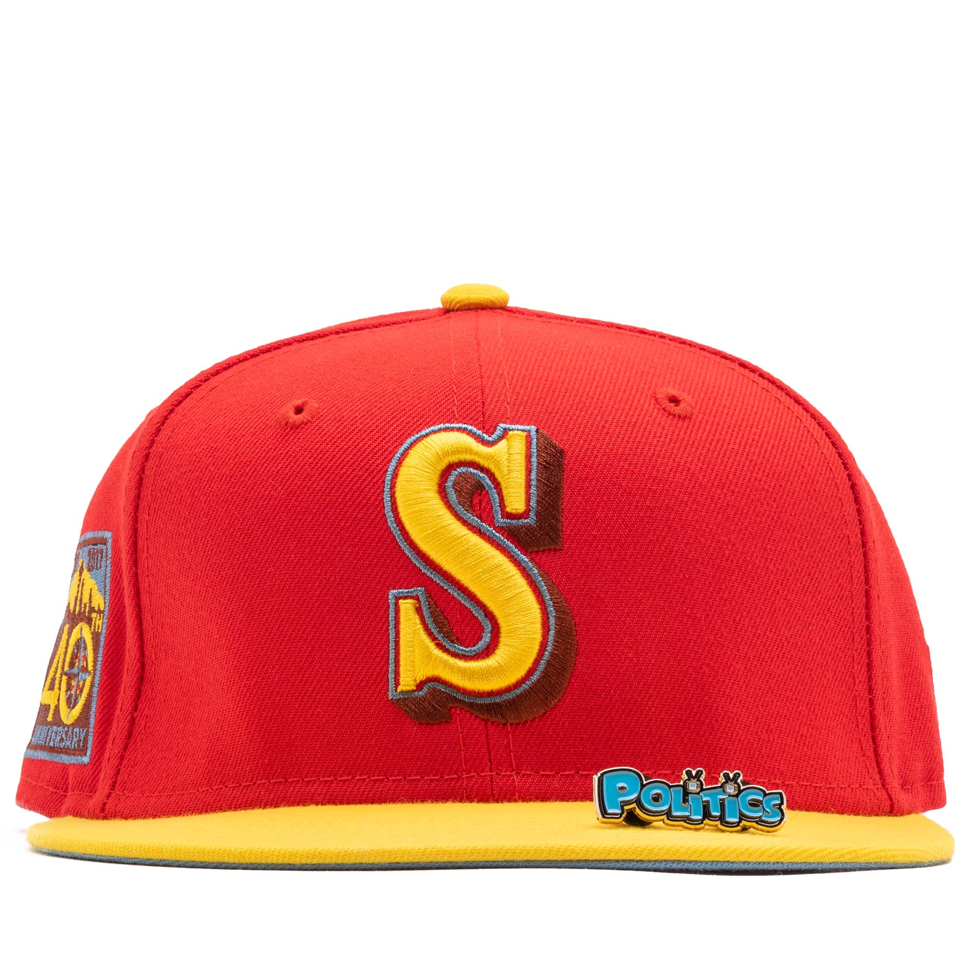 New Era x Politics Seattle Mariners 59FIFTY Fitted Hat - Red/Yellow