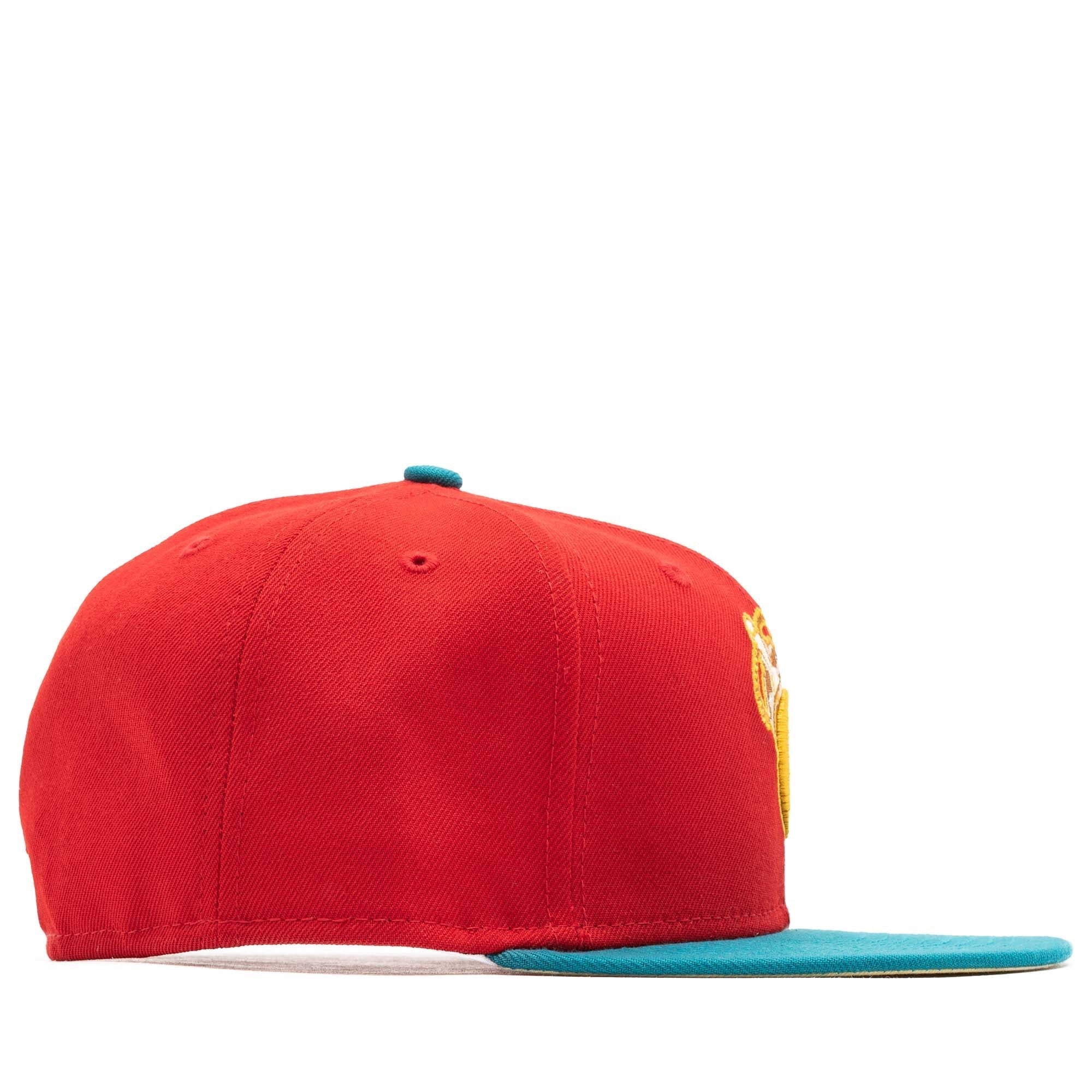 New Era x Politics Queens Kings 59FIFTY Fitted Hat - Bright Red/Aqua